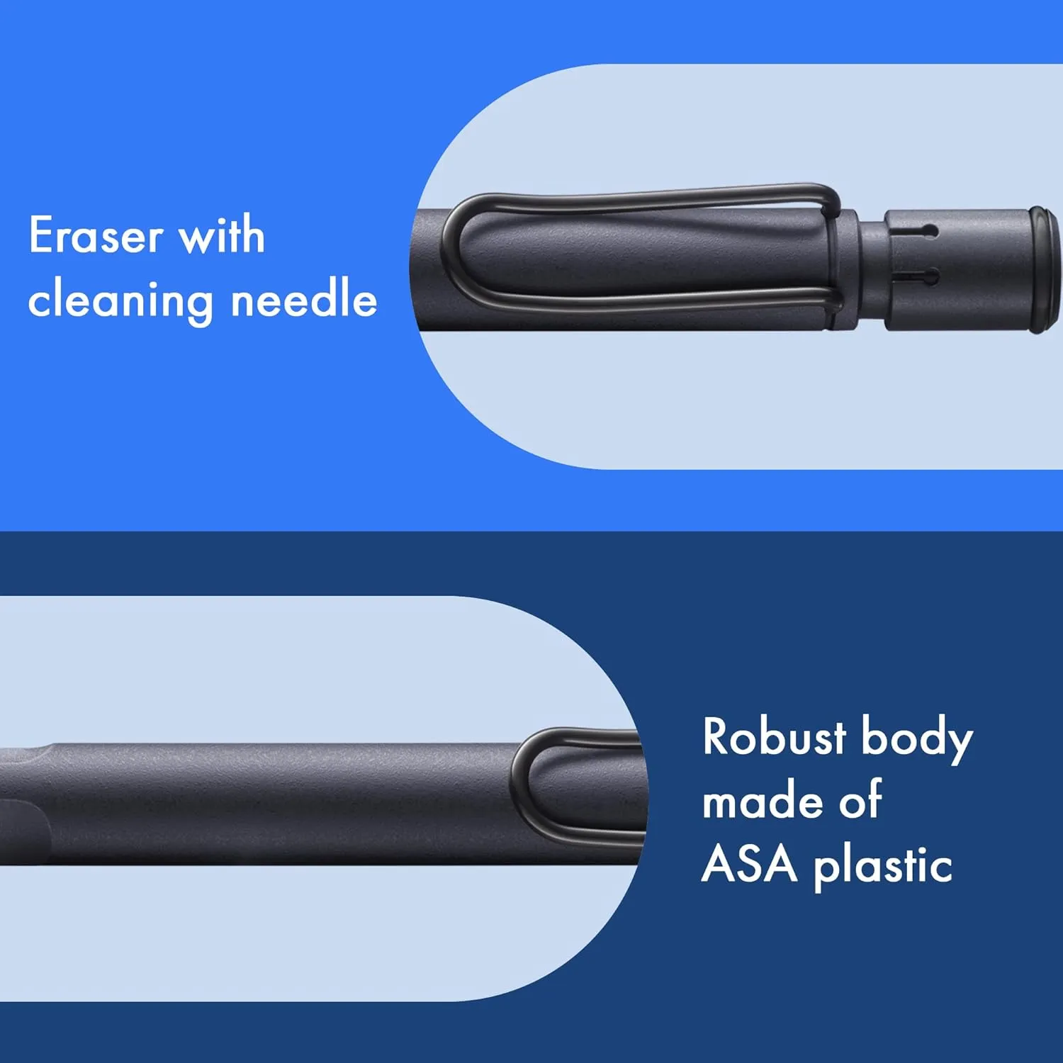 LAMY safari steel black - Mechanical Pencil with ergonomic grip & body made of robust ASA plastic - ideal for drawing & writing - including LAMY M 41 fine line refill 0.5 mm & eraser tip