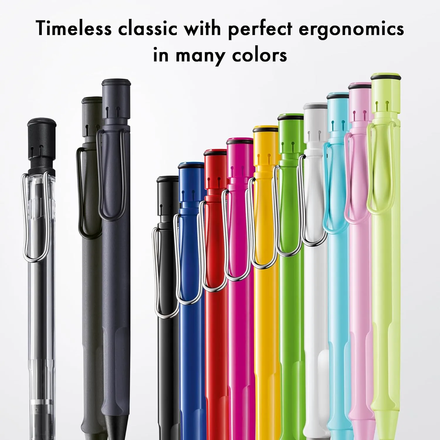 LAMY safari steel black - Mechanical Pencil with ergonomic grip & body made of robust ASA plastic - ideal for drawing & writing - including LAMY M 41 fine line refill 0.5 mm & eraser tip