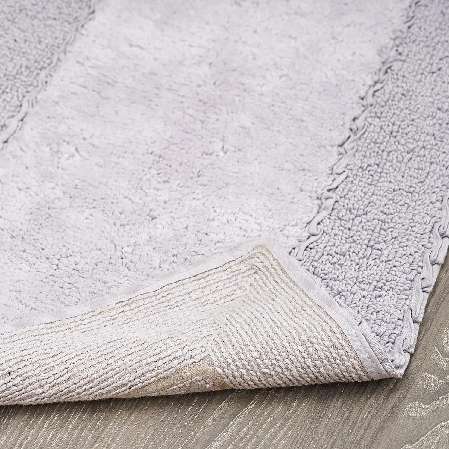 Laura Ashley Ruffle Border 100% Cotton Bath Rug, Purple, 17"x 24"