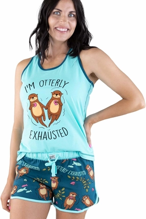 Lazy One Matching Pajamas for Women, Cute Pajama Shorts and Tank Top Set, Summer Pajamas