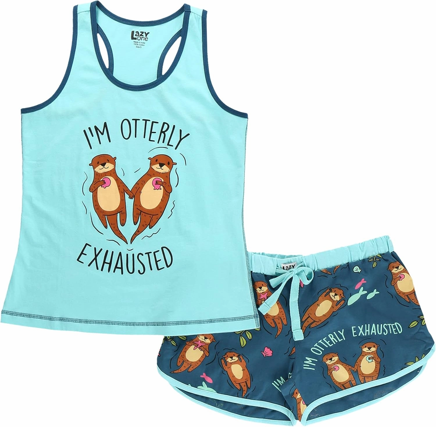 Lazy One Matching Pajamas for Women, Cute Pajama Shorts and Tank Top Set, Summer Pajamas