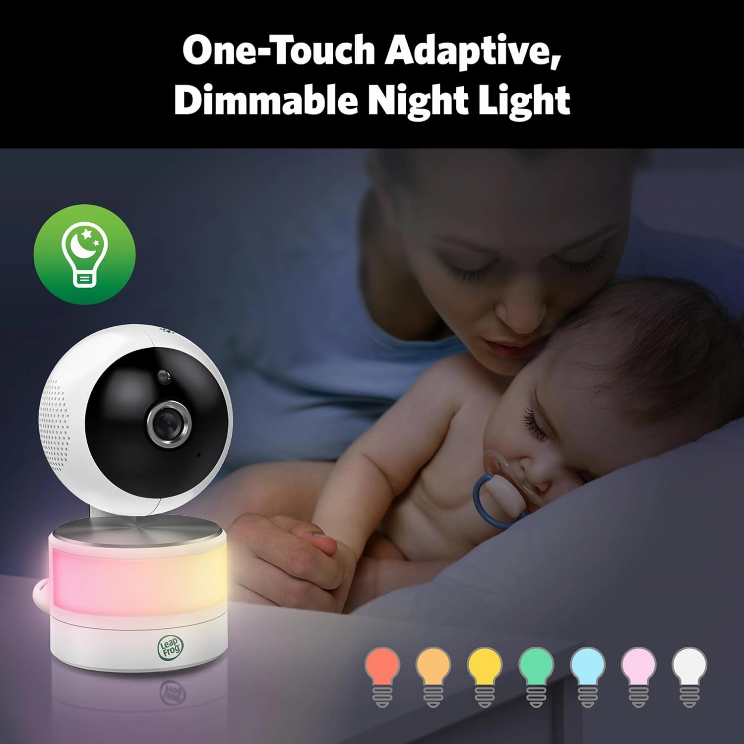LeapFrog Color Night Vision Video Baby Monitor with 7" HD 720p Display, 360° Pan & Tilt, 8X Zoom, Night Light, Humidity & Temperature Sensor, Up to 1000ft Long Range, Secure Transmission: LF920HD