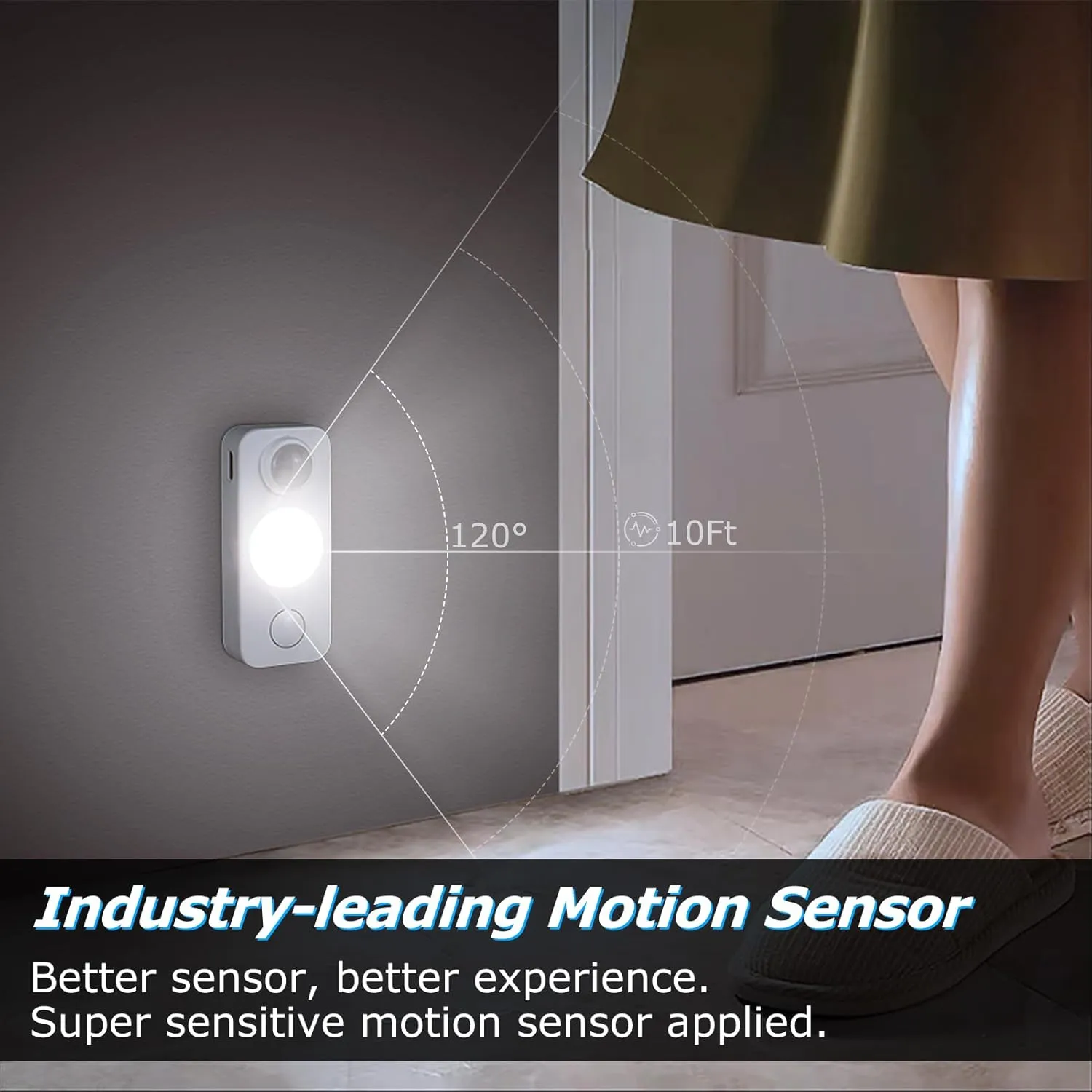 LED Motion Sensor Puck Lights, Rechargeable Cabinet Lights, Stick on Wireless LED Night Light for Closet, Drawer, Shelf, Under Cabinet, Daylight White 6Pack, USB Charging Cord Included