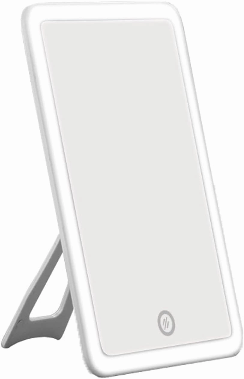 LED Touch Screen Makeup Mirror 180 Degree Rotating Cosmetic Mirror USB Charger Stand for Tabletop Bathroom Bedroom Travel