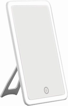 LED Touch Screen Makeup Mirror 180 Degree Rotating Cosmetic Mirror USB Charger Stand for Tabletop Bathroom Bedroom Travel