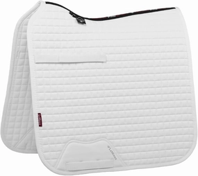 LeMieux Dressage Cotton Long Strap Square Saddle Pad - Saddle Pads for Horses - Equestrian Riding Equipment and Accessories (White - Large)