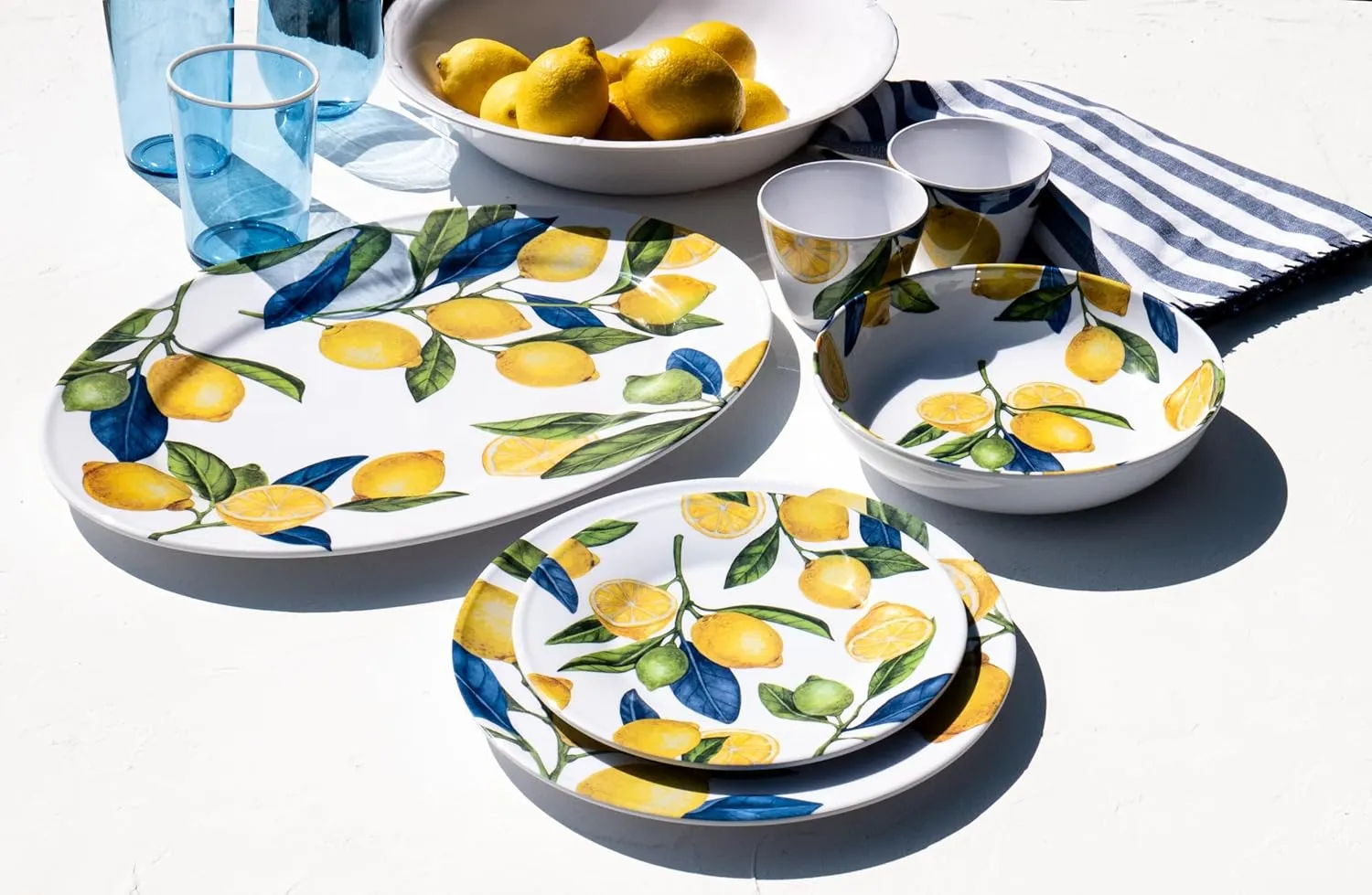 Lemon Orchard newWave Microwave Safe Premium Melamine Dinner Plate, Set of 6, 10.5"