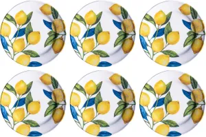 Lemon Orchard newWave Microwave Safe Premium Melamine Dinner Plate, Set of 6, 10.5"