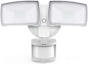 LEPOWER LED Motion Sensor Security Lights Outdoor, 30W 3200LM, 5500K, IP65 Waterproof, 2 Head Motion Detector Flood Light for Garage, Yard, Porch, White (NOT Solar Powered)