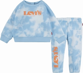 Levi's baby-girls Crewneck Sweatshirt and Joggers 2-piece Outfit Set