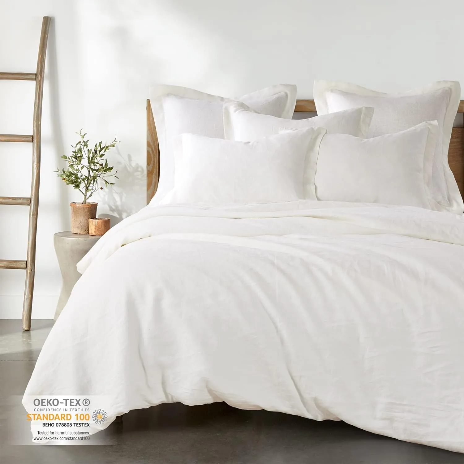 Levtex Home - 100% Linen - Euro Sham - Washed Linen - Cream - Sham Size (26x26in.), No Insert