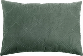 Levtex Home - 100% Linen Front/100% Cotton Back - Standard Quilted Sham - Washed Linen - Green Forest - Sham Size (26 x 20in.)