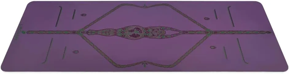 Liforme Printed Yoga Mat Collection - Free Yoga Bag Included - Patented Alignment System, Warrior-like Grip, Non-Slip, Eco-friendly, Sweat-resistant, Long, Wide and Thick for Comfort