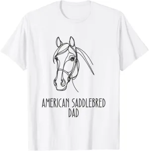 Line Art Best Horse Dad Men - American Saddlebred T-Shirt