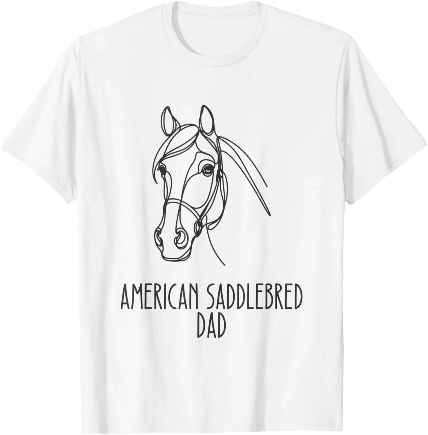 Line Art Best Horse Dad Men - American Saddlebred T-Shirt