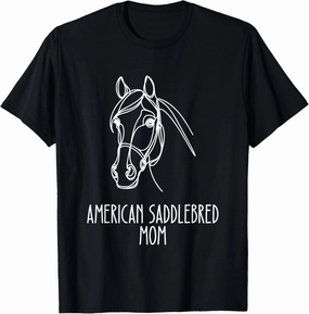 Line Art Best Horse Mom Women - American Saddlebred T-Shirt