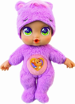 Little Dreamers - Clare Bear Toy Doll with Soft Plush Body - Includes Carrier, Blanket, Bottle, and Binky