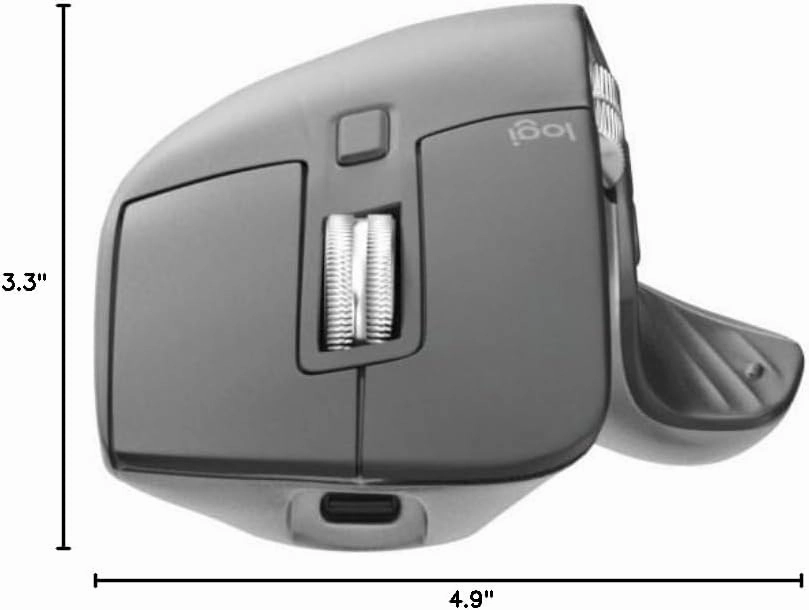 Logitech MX Master 3S for Mac - Wireless Bluetooth Mouse with Ultra-Fast Scrolling, Ergo, 8K DPI, Quiet Clicks, Track on Glass, Customization, USB-C, Apple, iPad - Space Grey
