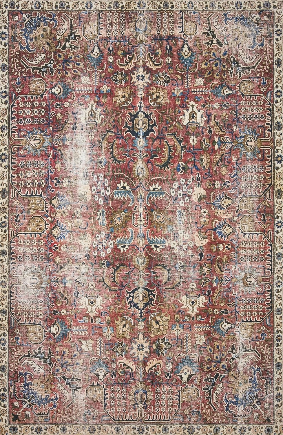 Loloi Chris Loves Julia Jules Collection JUL-01 Merlot/Multi 2'-3'' x 3'-9'', .13" Pile Height, Accent Rug