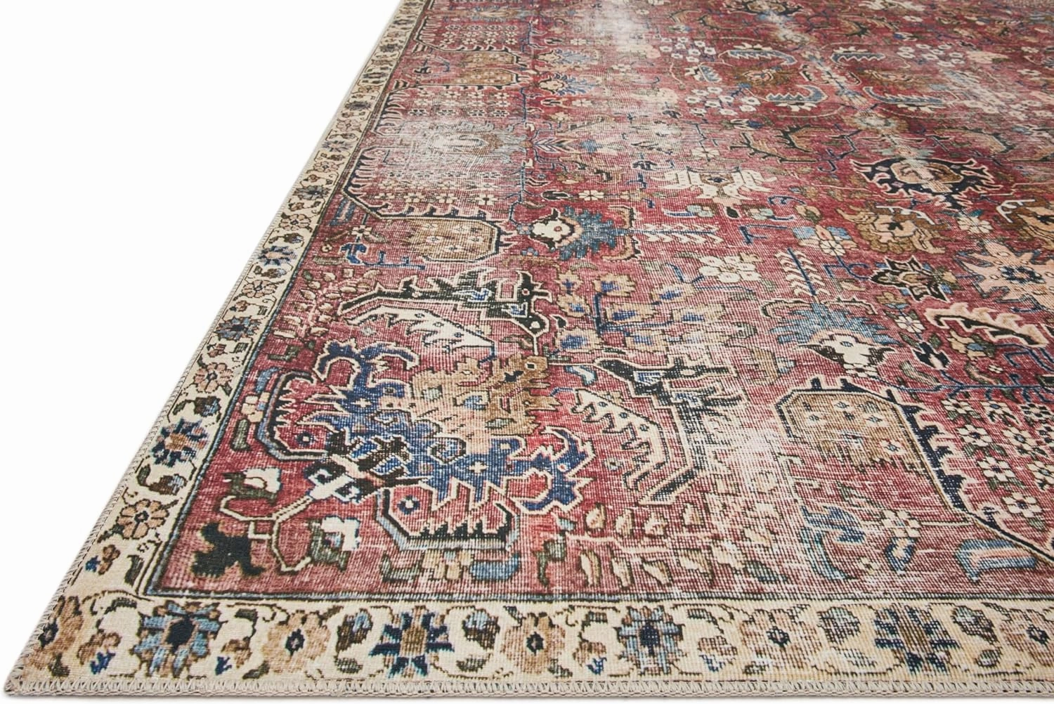 Loloi Chris Loves Julia Jules Collection JUL-01 Merlot/Multi 2'-3'' x 3'-9'', .13" Pile Height, Accent Rug