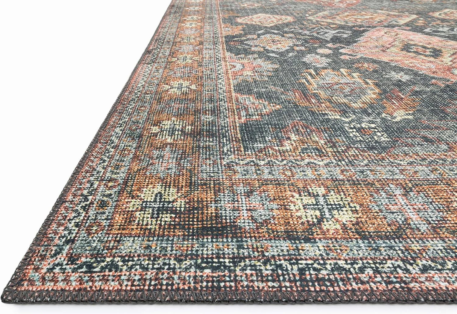 Loloi II Skye Collection SKY-10 Sea/Rust 7'-6" x 9'-6" Area Rug