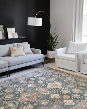 Loloi II Skye Collection SKY-10 Sea/Rust 7'-6" x 9'-6" Area Rug