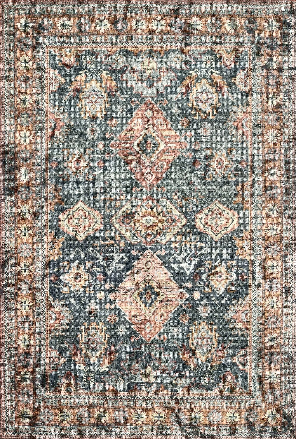Loloi II Skye Collection SKY-10 Sea/Rust 7'-6" x 9'-6" Area Rug