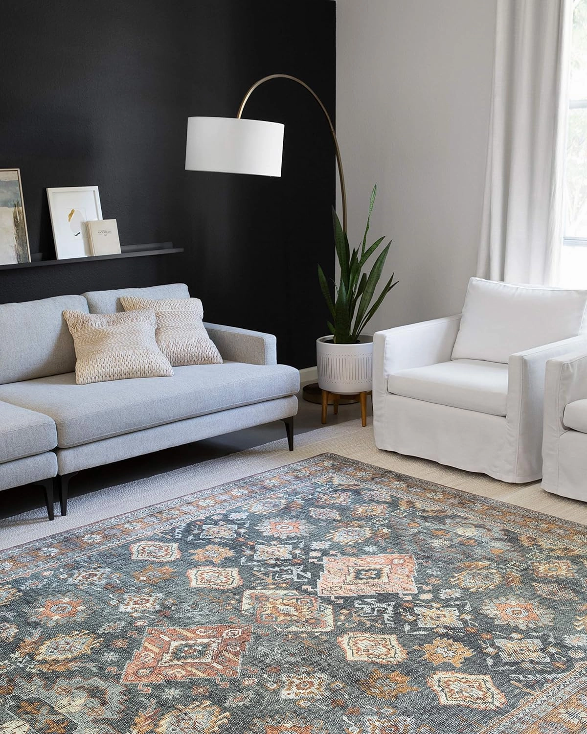 Loloi II Skye Collection SKY-10 Sea/Rust 7'-6" x 9'-6" Area Rug