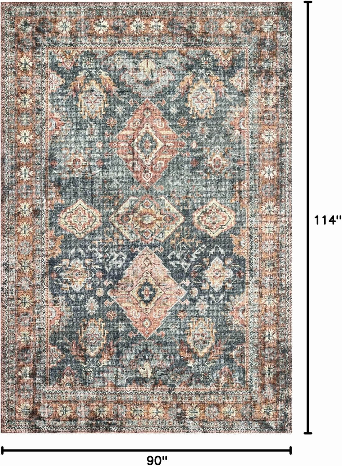 Loloi II Skye Collection SKY-10 Sea/Rust 7'-6" x 9'-6" Area Rug