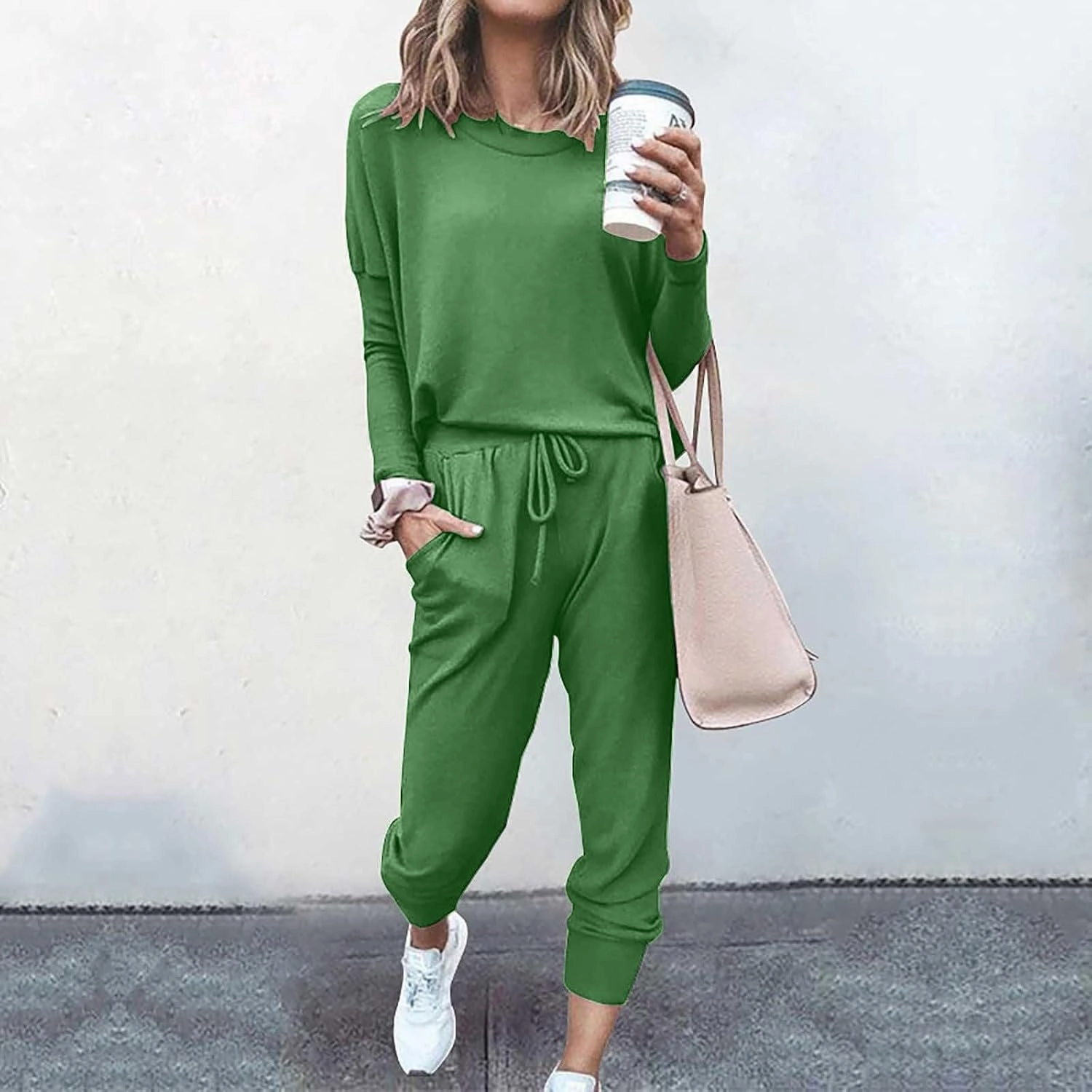 Lounge Sets for Women 2025 Crewneck Pullover Top and Long Pants Tracksuit Half Zip Sweatshirt and Wide Leg Sweatpant