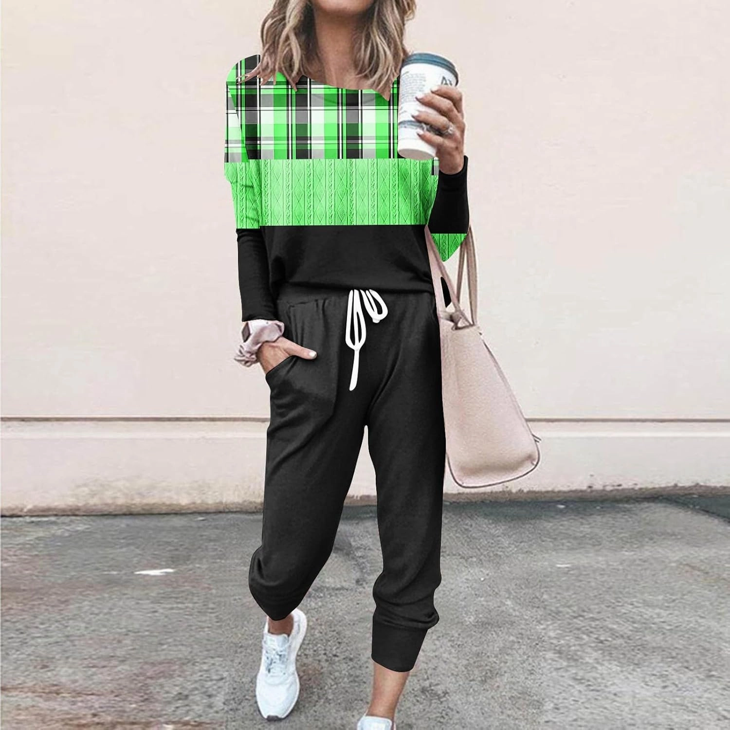Lounge Sets for Women 2025 Crewneck Pullover Top and Long Pants Tracksuit Half Zip Sweatshirt and Wide Leg Sweatpant