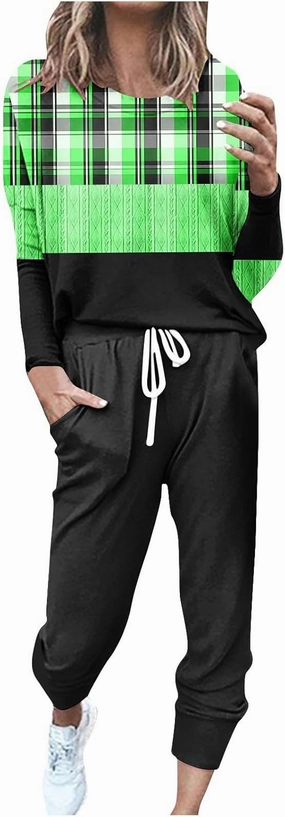 Lounge Sets for Women 2025 Crewneck Pullover Top and Long Pants Tracksuit Half Zip Sweatshirt and Wide Leg Sweatpant