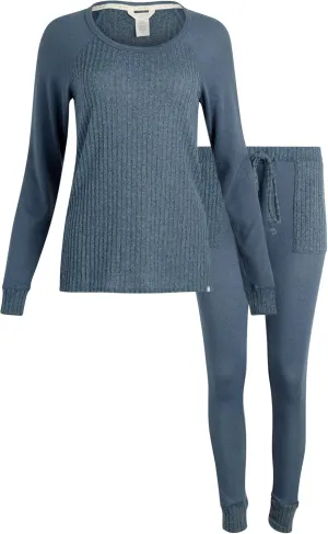 Lucky Brand Women's Pajama Set - 2 Piece Ribbed Hacci Long Sleeve and Joggers Sleepwear