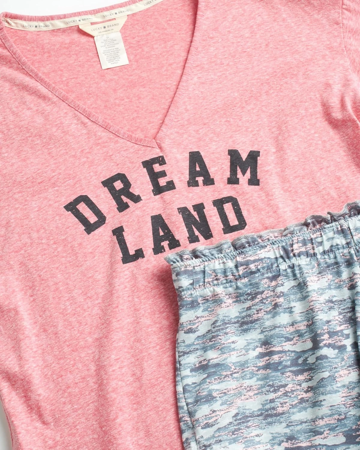 Lucky Brand Women's Drapy Graphic Tee T-Shirt and Short Pajama Set