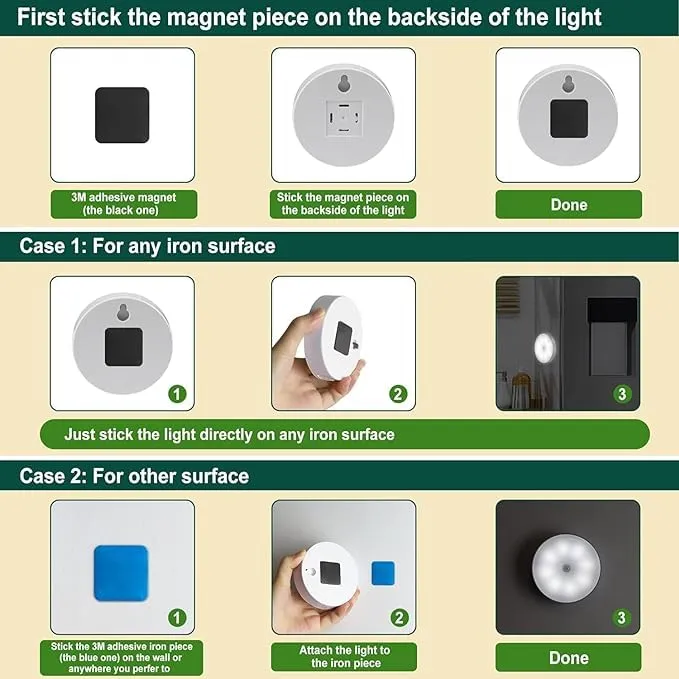 Lumiq: Motion Sensor LED Night Light, USB Rechargeable, Auto-On Cabinet Light with Warm Glow for Wardrobe, Stairs, Hallway, Kitchen & Closet Use (Pack of 2)
