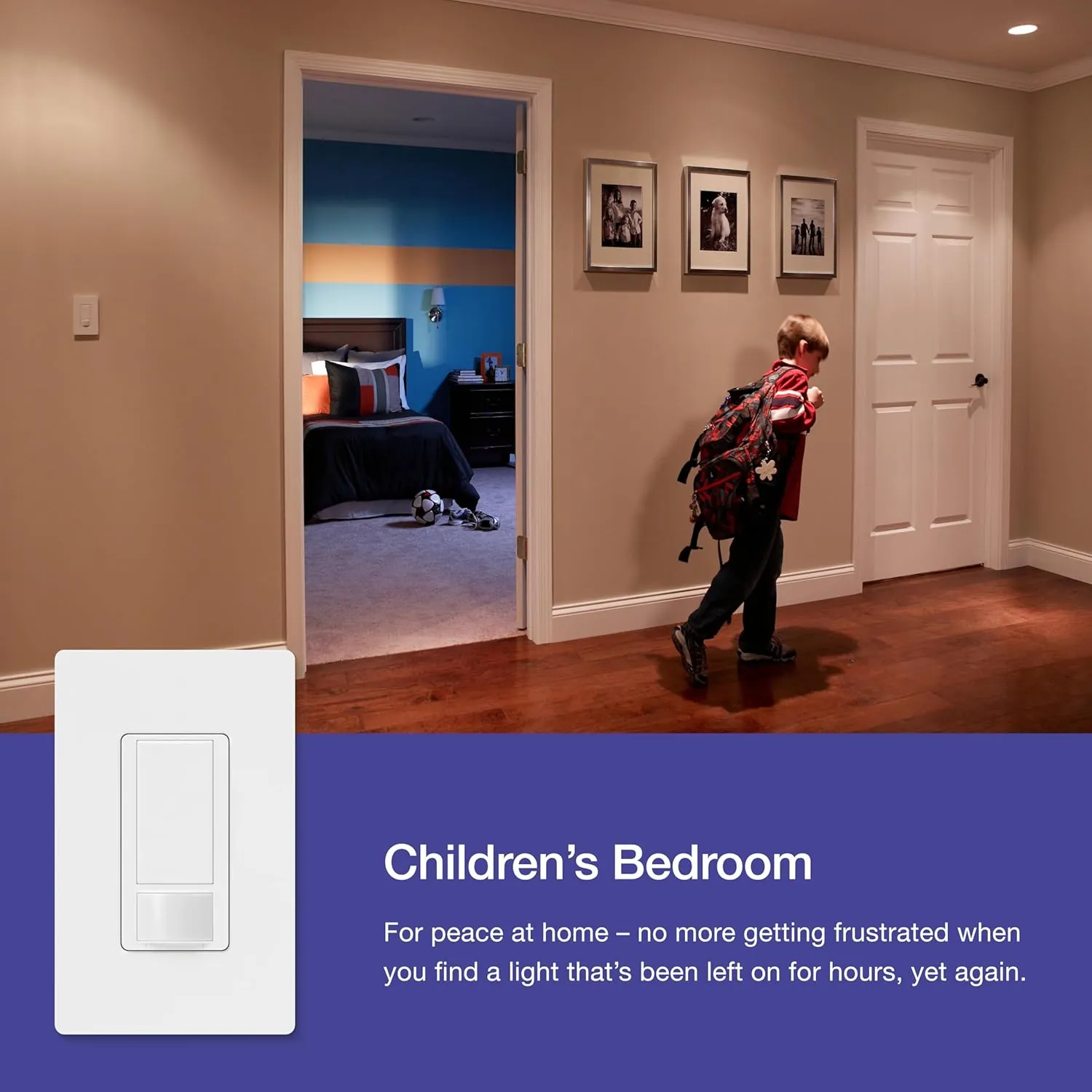 Lutron Maestro Motion Sensor Light Switch for Bathroom, Garage, Laundry Room, and Closet, for Any Light Bulbs, Occupancy and Vacancy Sensor, Single-Pole Only, No Neutral Required, MS-OPS2-BL, Black