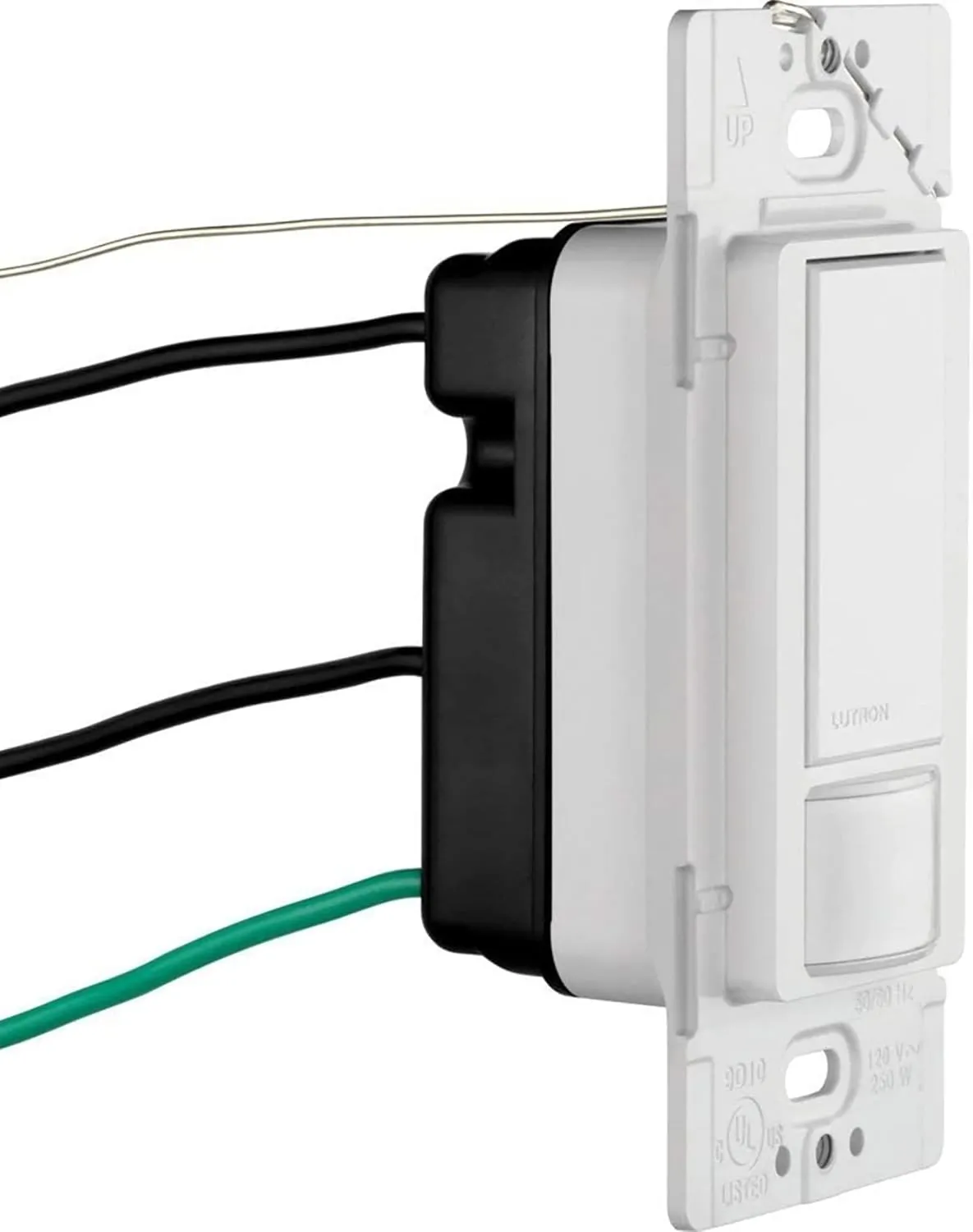 Lutron Maestro Motion Sensor Light Switch for Bathroom, Garage, Laundry Room, and Closet, for Any Light Bulbs, Occupancy and Vacancy Sensor, Single-Pole Only, No Neutral Required, MS-OPS2-BL, Black