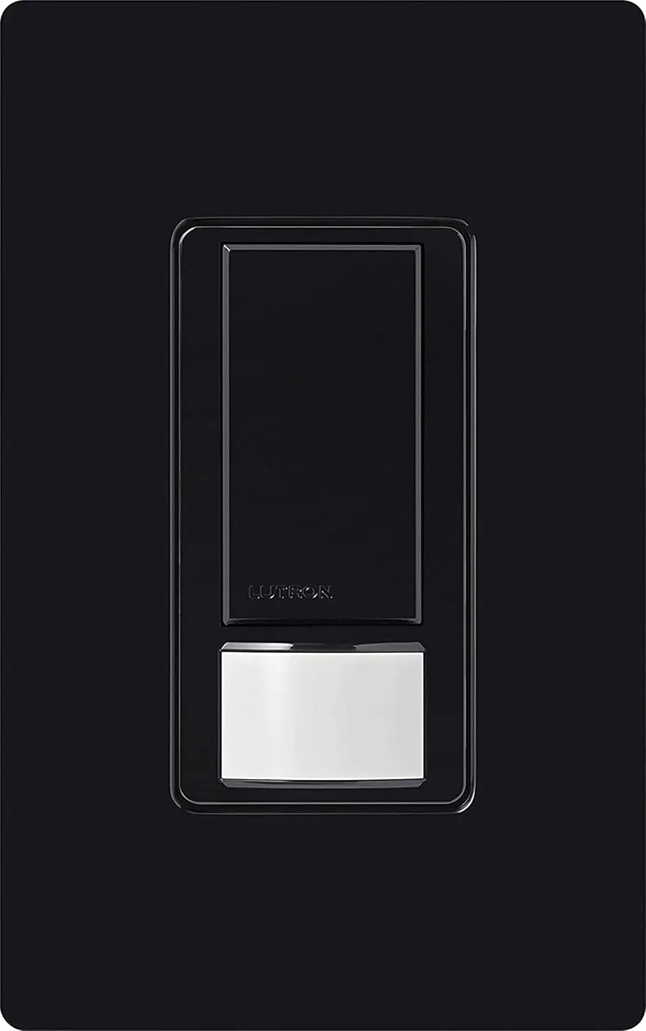 Lutron Maestro Motion Sensor Light Switch for Bathroom, Garage, Laundry Room, and Closet, for Any Light Bulbs, Occupancy and Vacancy Sensor, Single-Pole Only, No Neutral Required, MS-OPS2-BL, Black