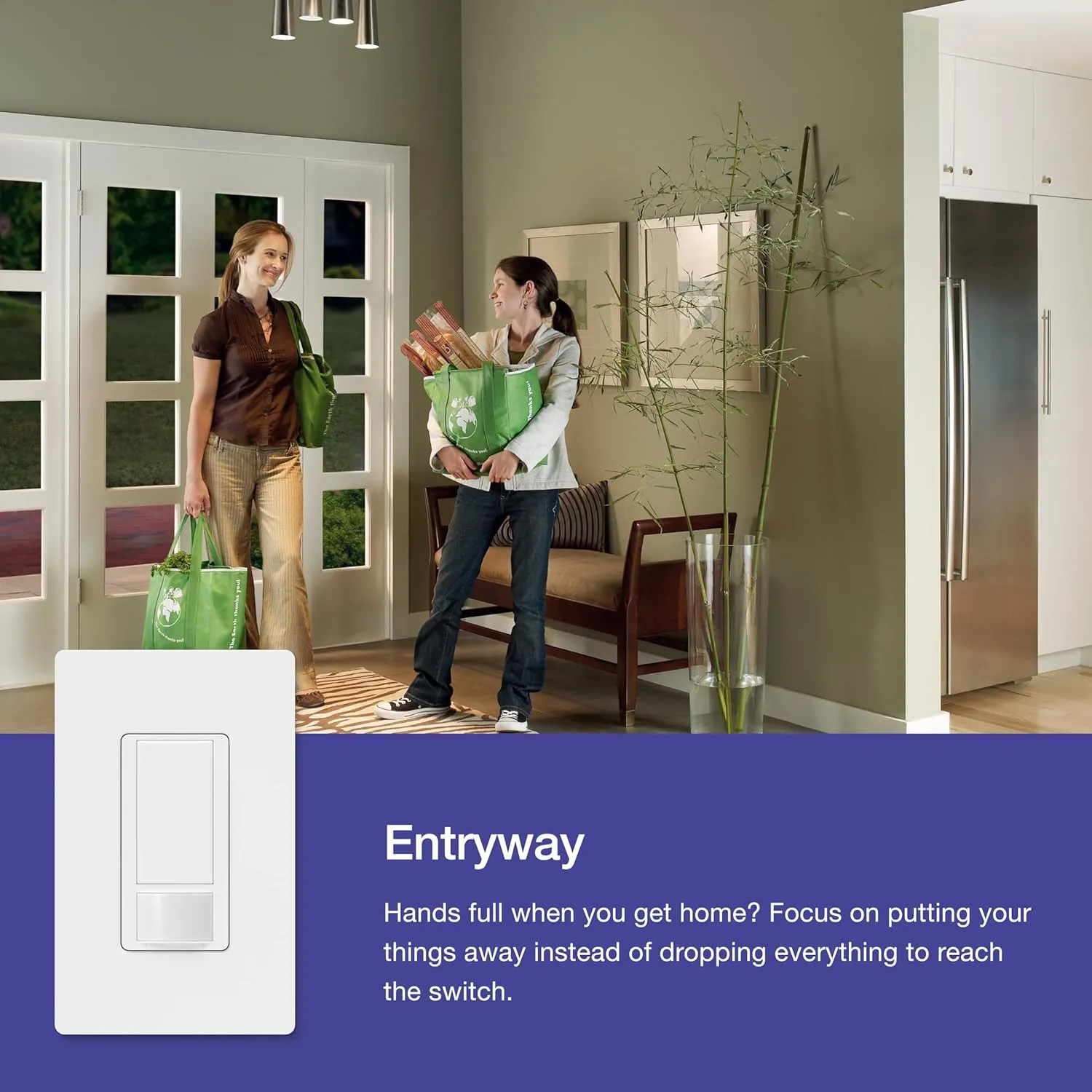 Lutron Maestro Motion Sensor Light Switch for Bathroom, Garage, Laundry Room, and Closet, for Any Light Bulbs, Occupancy and Vacancy Sensor, Single-Pole Only, No Neutral Required, MS-OPS2-BL, Black