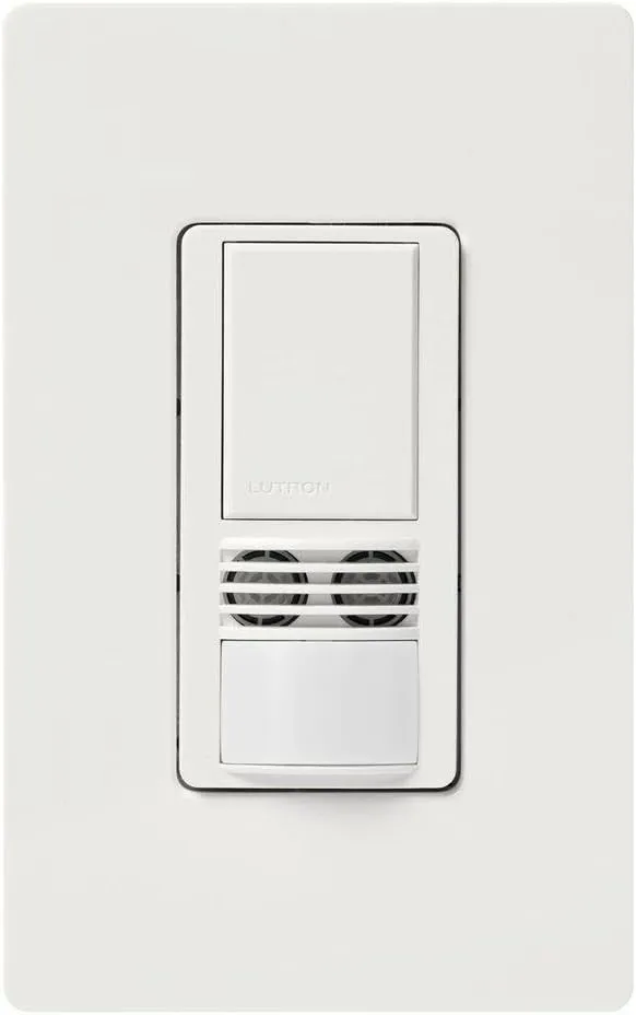 Lutron MS-A102-WH Maestro Dual Tech Occupancy Sensor Switch, no neutral required, 6 Amp Single-Pole, White