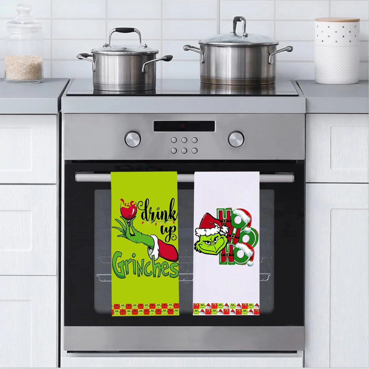 LXOMILL Christmas Grinch Kitchen Towels, Grinch Bathroom Hand Towels, Grinch Christmas Decorations, Grinch Kitchen Towels, Grinch Bathroom Decor, Housewarming Gift, Host Hostess Gift