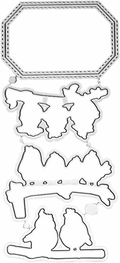 LZBRDY Funny & Cute Birds Branch Clear Stamps and Dies - DIY Scrapbooking and Photo Album Decor