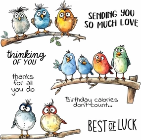 LZBRDY Funny & Cute Birds Branch Clear Stamps and Dies - DIY Scrapbooking and Photo Album Decor