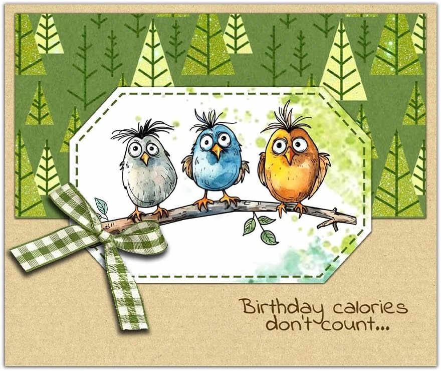 LZBRDY Funny & Cute Birds Branch Clear Stamps and Dies - DIY Scrapbooking and Photo Album Decor