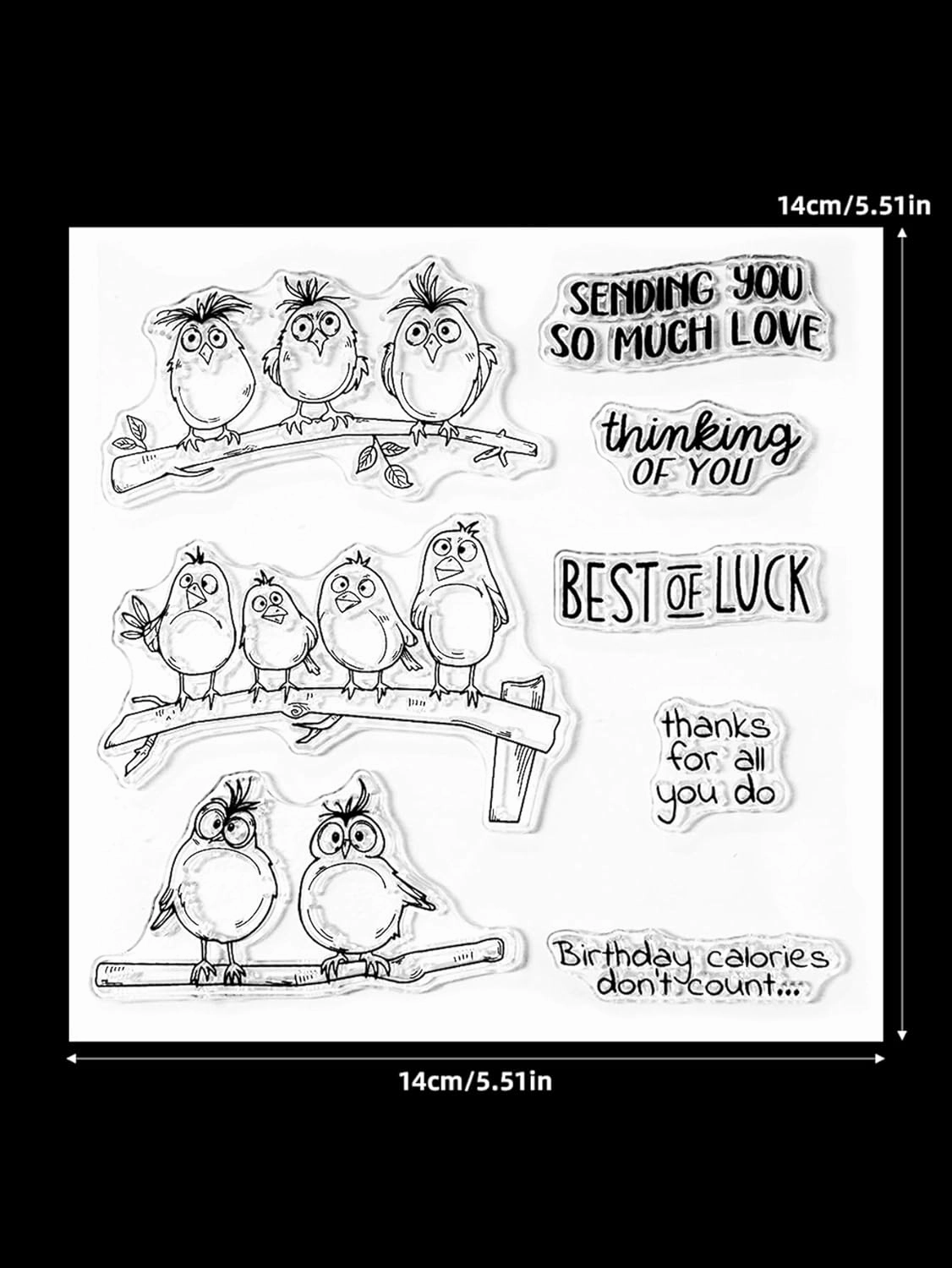 LZBRDY Funny & Cute Birds Branch Clear Stamps and Dies - DIY Scrapbooking and Photo Album Decor