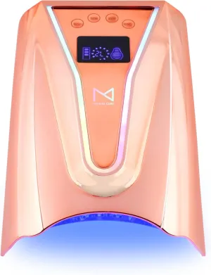 M - Crystal Cure 128W UV/LED Nail Lamp | Fast Curing with 45 Powerful 365nm 405nm LEDs | Cordless, Rechargeable, Auto Sensor | Professional Gel Nail Dryer for Manicures & Pedicures (Rose Gold)