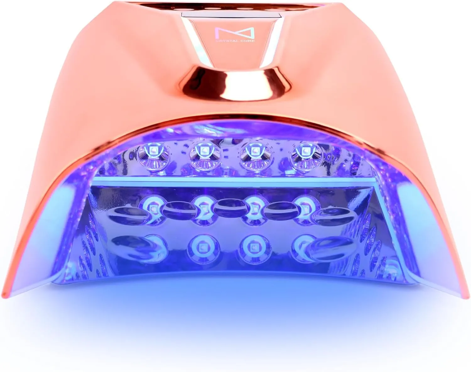 M - Crystal Cure 128W UV/LED Nail Lamp | Fast Curing with 45 Powerful 365nm 405nm LEDs | Cordless, Rechargeable, Auto Sensor | Professional Gel Nail Dryer for Manicures & Pedicures (Rose Gold)