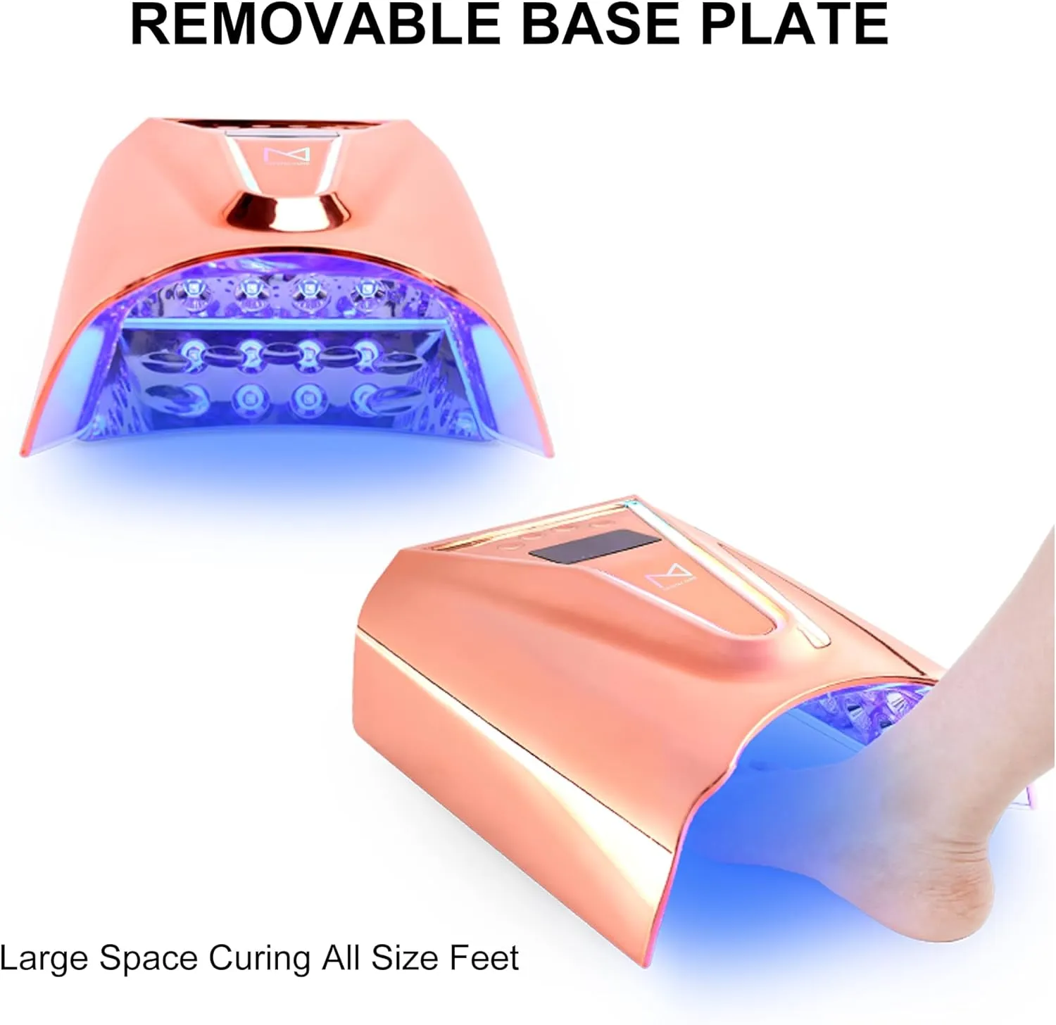 M - Crystal Cure 128W UV/LED Nail Lamp | Fast Curing with 45 Powerful 365nm 405nm LEDs | Cordless, Rechargeable, Auto Sensor | Professional Gel Nail Dryer for Manicures & Pedicures (Violet)