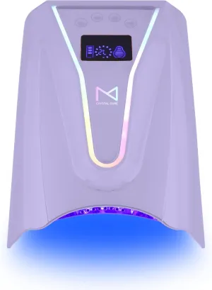 M - Crystal Cure 128W UV/LED Nail Lamp | Fast Curing with 45 Powerful 365nm 405nm LEDs | Cordless, Rechargeable, Auto Sensor | Professional Gel Nail Dryer for Manicures & Pedicures (Violet)