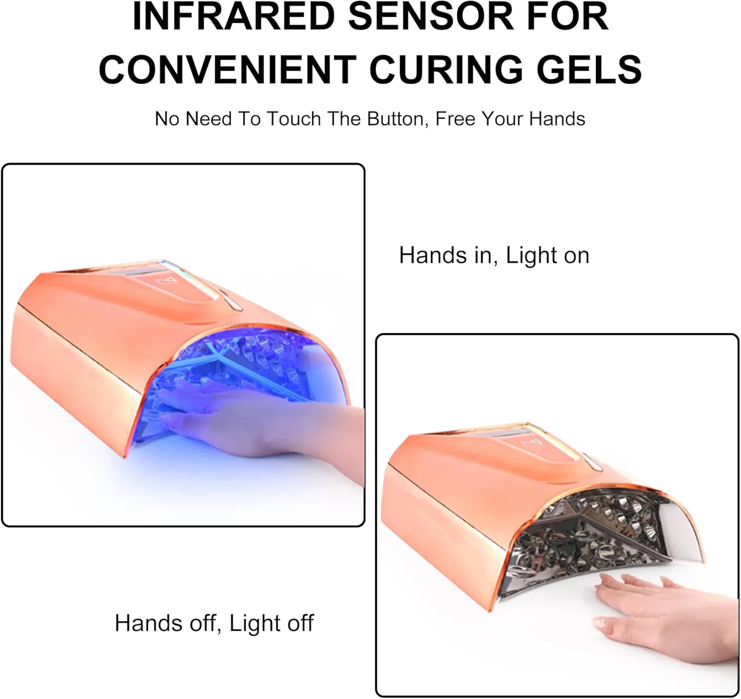 M - Crystal Cure 128W UV/LED Nail Lamp | Fast Curing with 45 Powerful 365nm 405nm LEDs | Cordless, Rechargeable, Auto Sensor | Professional Gel Nail Dryer for Manicures & Pedicures (Violet)